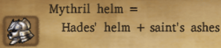 Mythril Helm Alchemy Recipe